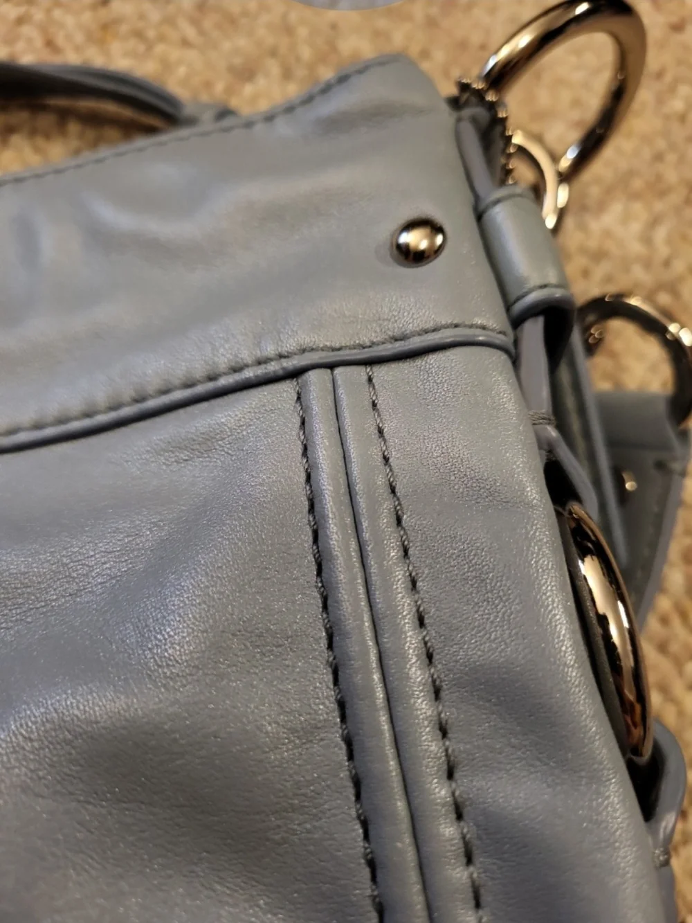 Coach Leather Shoulder Bag in Light Blue